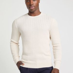 Silk-Blend Chevron Sweater - White