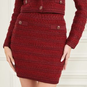 Eco Amelia Bouclé Sweater Skirt - Red