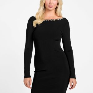 Lauren Embellished Bandage Dress - Black