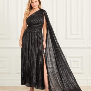 Stephany Pleated Gown - Black