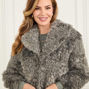 Margot Longline Faux-Fur Coat - Beige