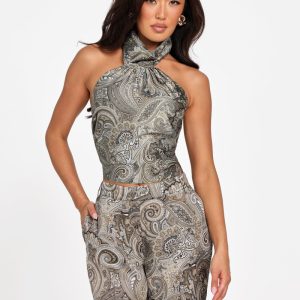 Treasure Printed Top - Grey