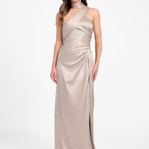 Aretha Satin Gown - Beige