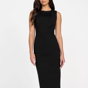 Gwen Zip-Back Dress - Black