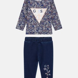 Floral Logo Tee and Knit Pants Set (0-24M) - Blue