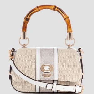 Kerima Bamboo Mini Shoulder Bag - White