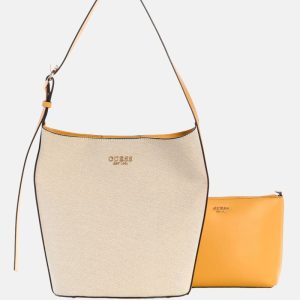 Nicolette Canvas Large Bucket Bag - Yellow