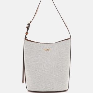 Nicolette Canvas Large Bucket Bag - Brown