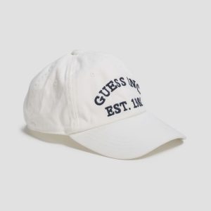 GUESS 1981 Signature Baseball Cap - Off-white