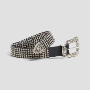 Charli Rhinestone Belt - Black