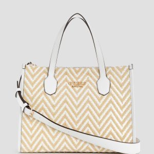 Silvana Chevron Tote - White