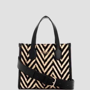 Silvana Chevron Mini Tote - Black