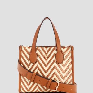 Silvana Chevron Mini Tote - Brown
