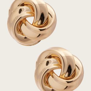 Gold-Tone Knotted Stud Earring - Gold