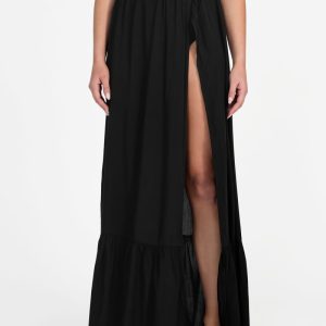 Eco Wrap Skirt Swim Cover-Up - Black