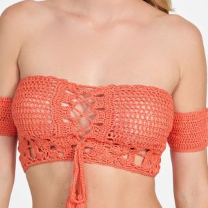 Crochet Crop Top - Orange