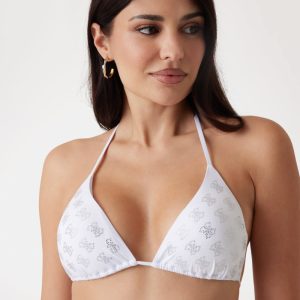 Quattro G Padded Triangle Bikini Top - White