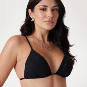 Quattro G Padded Triangle Bikini Top - Black
