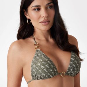 Eco Quattro G Padded Triangle Bikini Top - Green