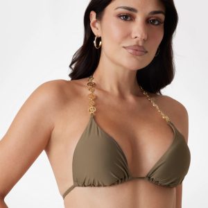 Eco Padded Triangle Bikini Top - Green