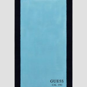 Two-Tone Border Towel - Blue