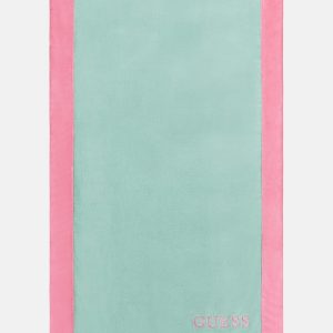 Two-Tone Border Towel - Green