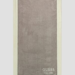 Two-Tone Border Towel - Beige