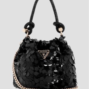 Holiday Shine Top-Handle Pouch - Black