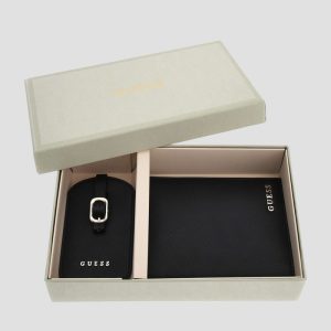 Passport Case and Luggage Tag Gift Set - Black