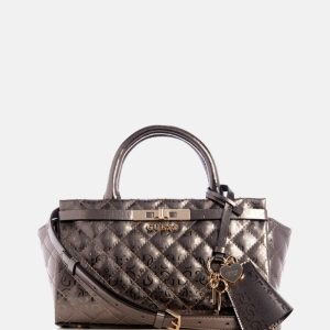 Idra Small Faux-Leather Satchel - Metallic