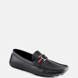 Maskers Faux-Leather Driving Loafers - Black