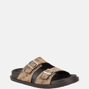 Verone Jacquard Quattro G Dual Stap Slides - Brown
