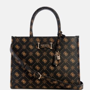 Silia Peony Dual Compartment Tote - Brown