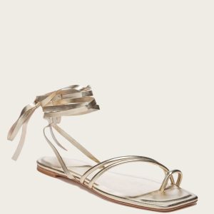 Sarah Metallic Flat Sandal - Gold