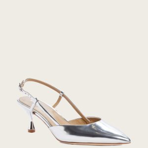 Jen Metallic Kitten Heels - Silver
