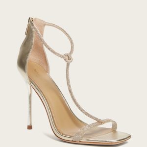 Olivia Embellished Leather Sandal - Gold