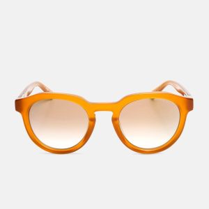 Oversized Round Plastic Sunglasses - Orange