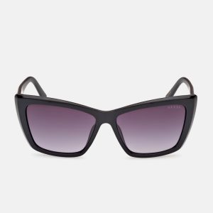 Cat-Eye Plastic Sunglasses - Black