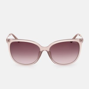 Plastic Round Cat-Eye Sunglasses - Beige
