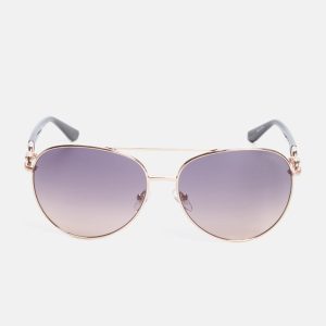 Aviator Metal Sunglasses - White/Gold