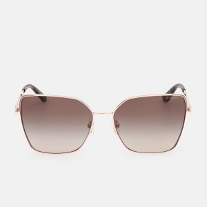Geometric Butterfly Metal Sunglasses - Gold