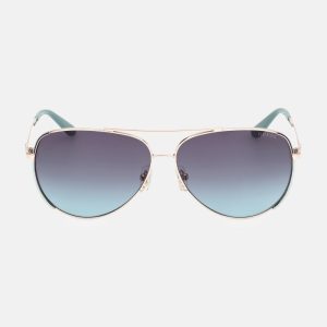 Aviator Metal  Sunglasses - Blue