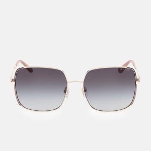 Oversized Square Metal Sunglasses - Black