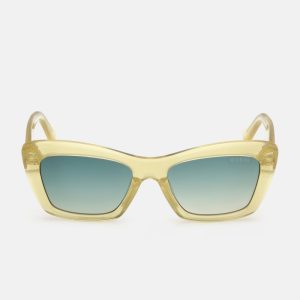 Plastic Rectangular Sunglasses - Yellow