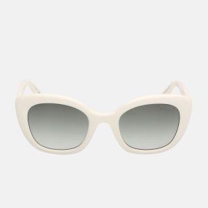 Bubble Cat-Eye Plastic Sunglasses - White