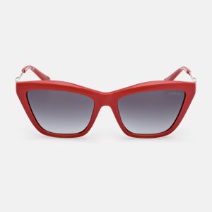 Cat-Eye Signature Plastic Sunglasses - Red