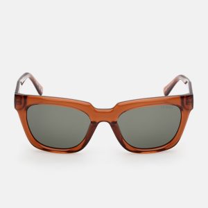Square Plastic Sunglasses - Brown