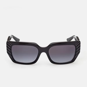 Leigh-Anne Rectangular Plastic Sunglasses - Black