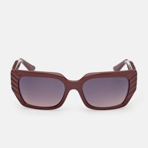 Leigh-Anne Rectangular Plastic Sunglasses - Red