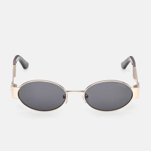 Iris Oval Metal Sunglasses - Black